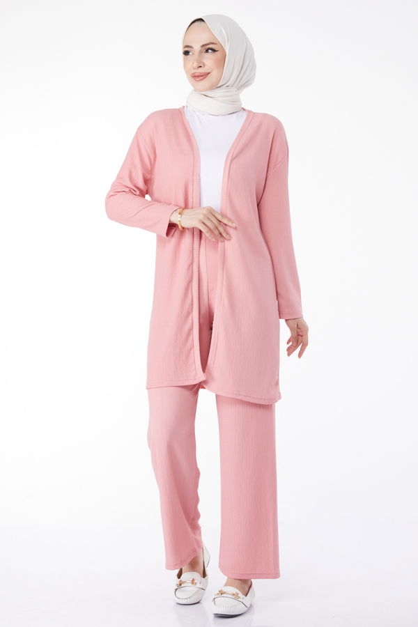 Kimono Pantolon İkili Takım Pembe - 25113