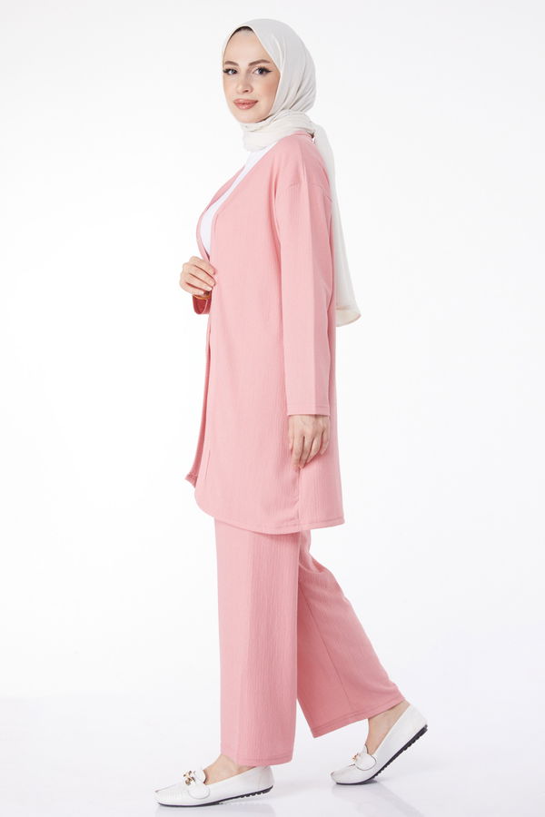 Kimono Pantolon İkili Takım Pembe - 25113