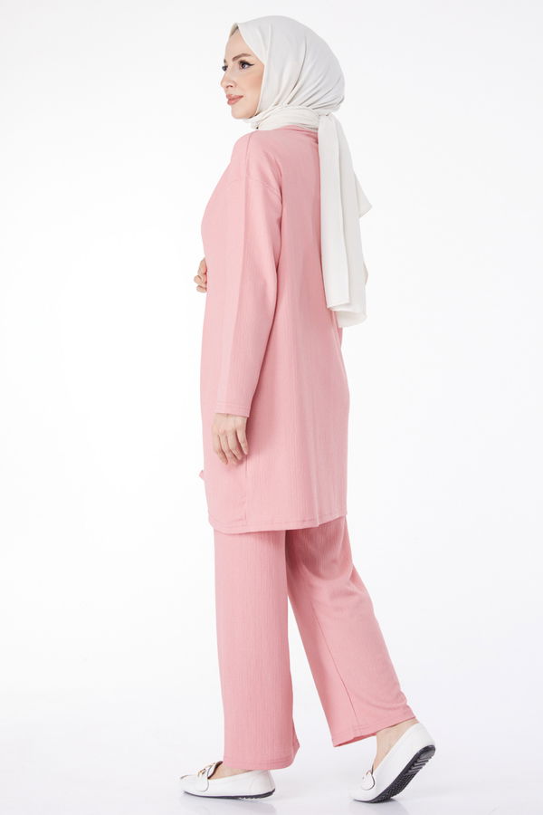 Kimono Pantolon İkili Takım Pembe - 25113