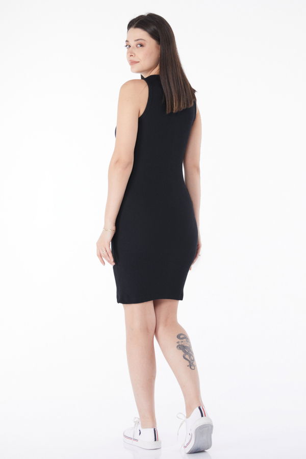 Midi Elbise Siyah - 25158 SİYAH