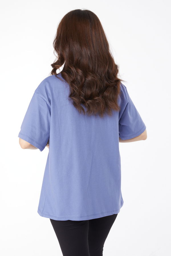 Baskılı T-shirt Mavi - 25168