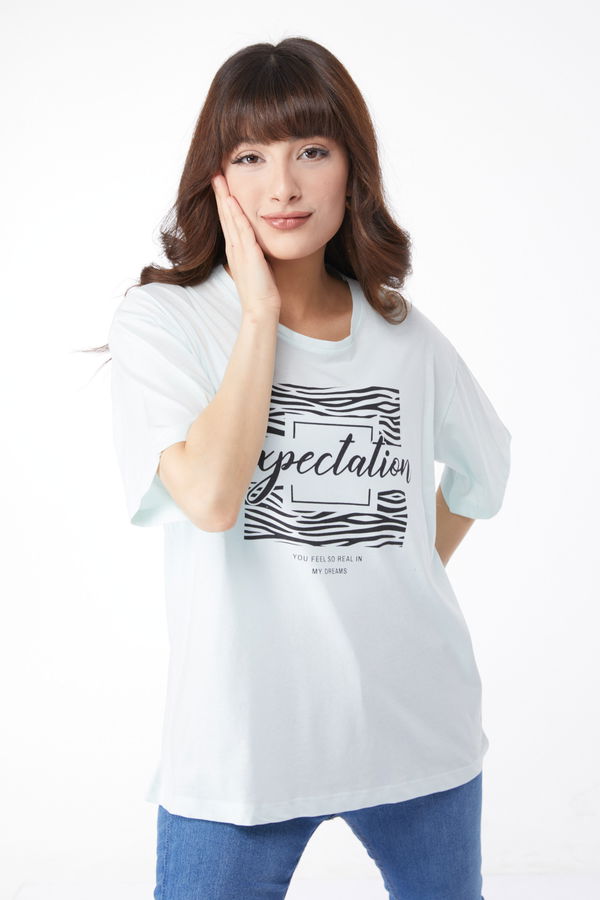 Baskılı T-shirt Yeşil - 25168