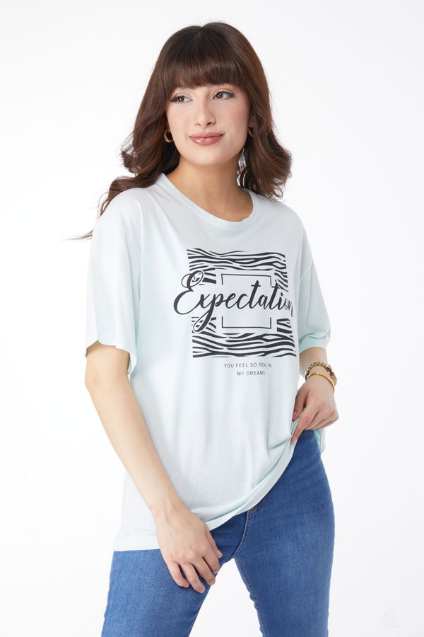 Baskılı T-shirt Yeşil - 25168