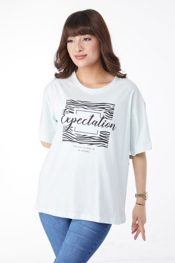 Baskılı T-shirt Yeşil - 25168