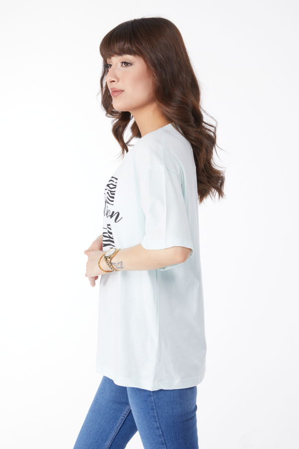 Baskılı T-shirt Yeşil - 25168