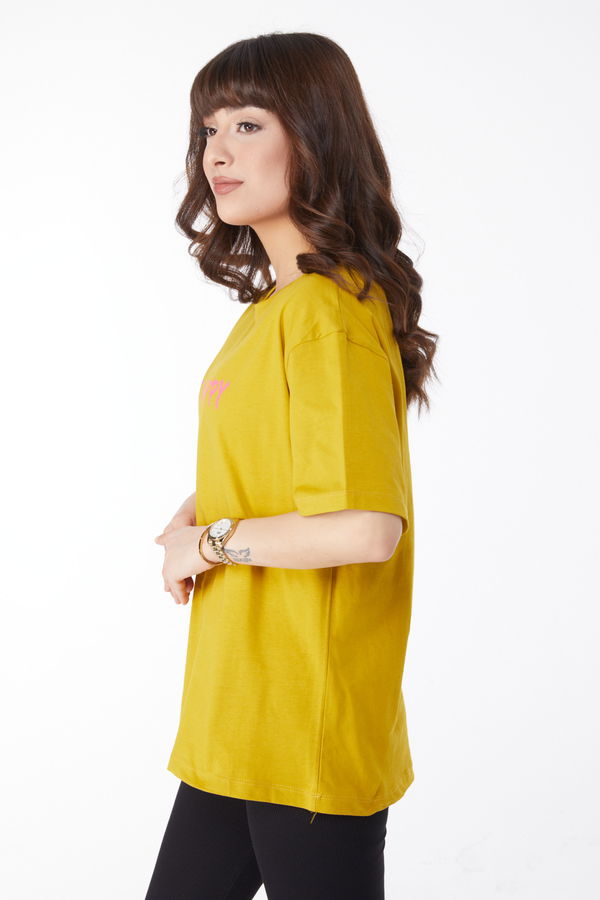 Baskılı T-shirt Yeşil - 25171