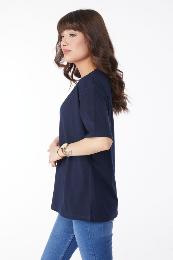 Baskılı T-shirt Lacivert - 25172 LACİVERT