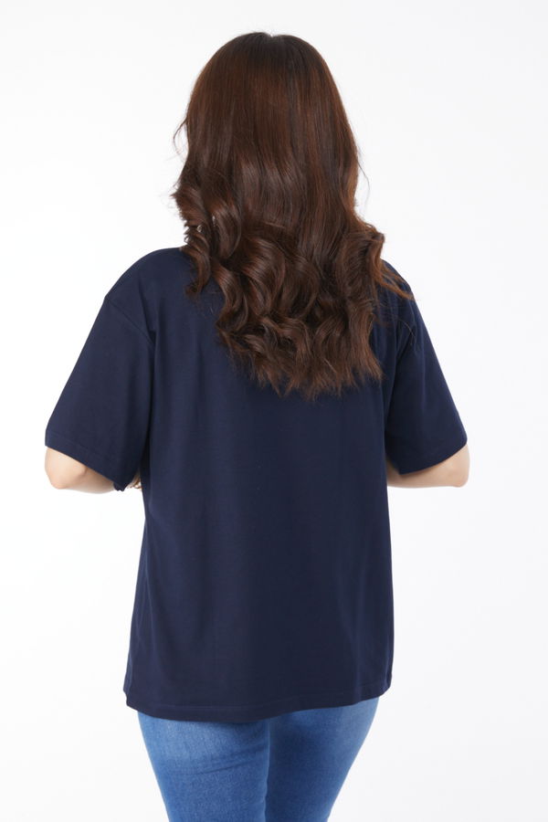Baskılı T-shirt Lacivert - 25172 LACİVERT