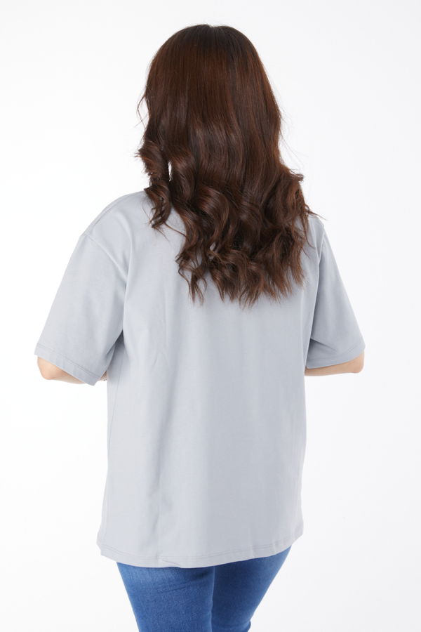 Baskılı T-shirt Gri - 25172 GRİ