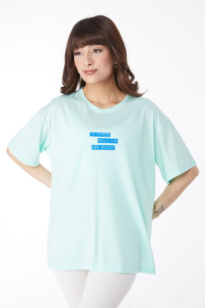 Baskılı T-shirt Yeşil - 25172