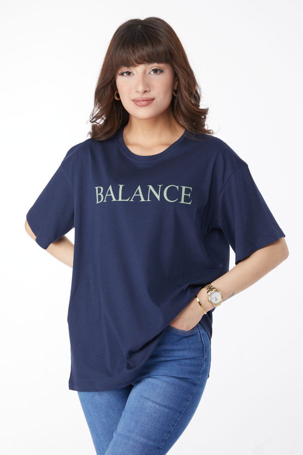 Baskılı T-shirt Lacivert - 25174 LACİVERT