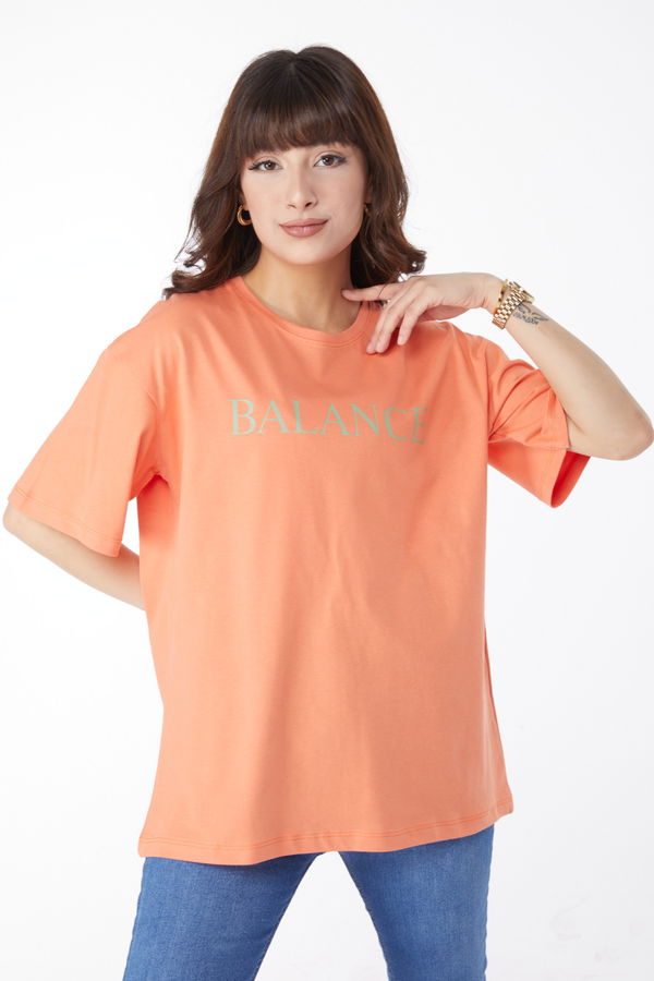 Baskılı T-shirt Lila - 25174
