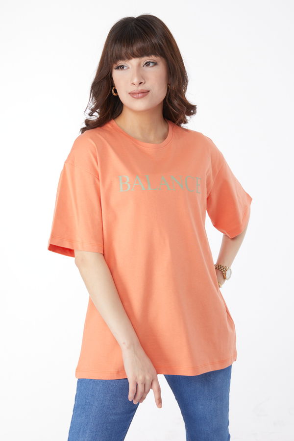 Baskılı T-shirt Lila - 25174