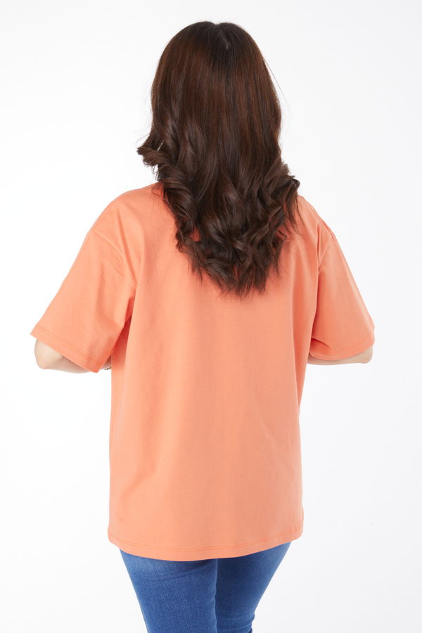 Baskılı T-shirt Lila - 25174