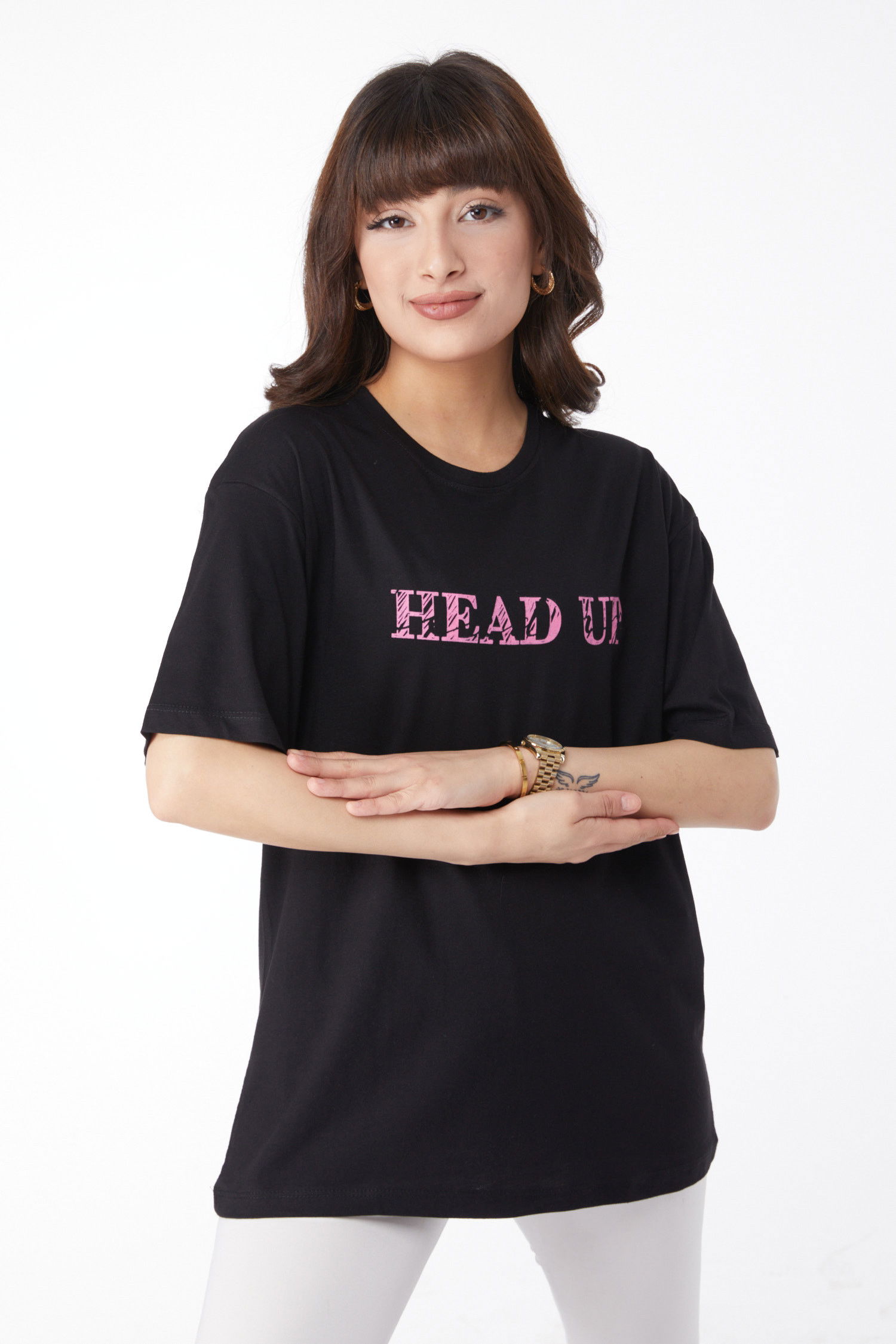 Baskılı T-shirt Siyah - 25176