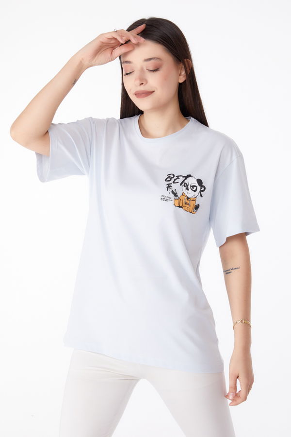 Baskılı T-shirt Lila - 25286 LİLA