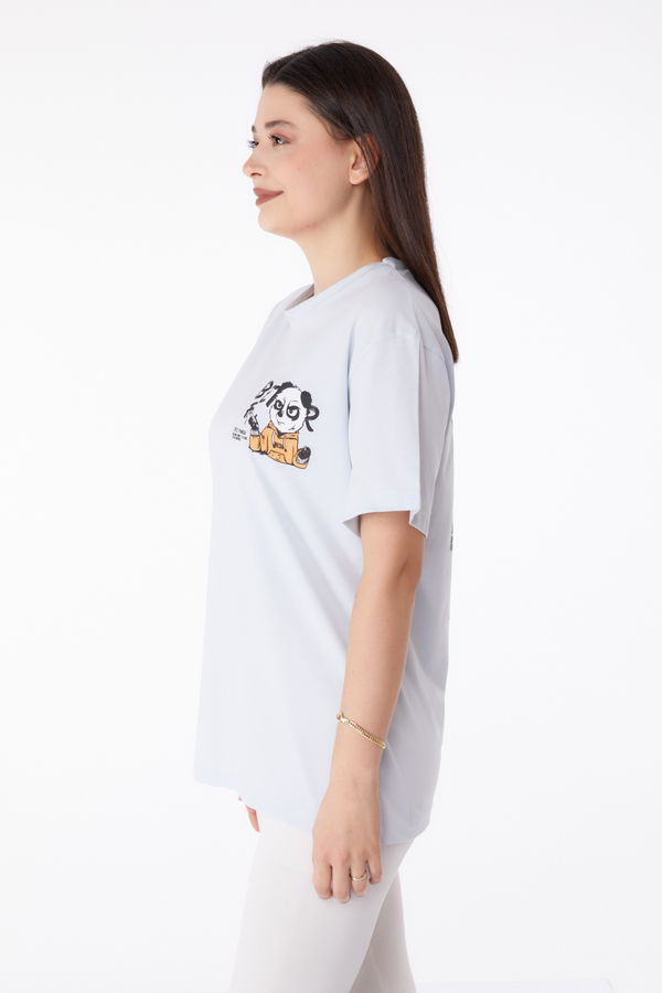 Baskılı T-shirt Lila - 25286 LİLA