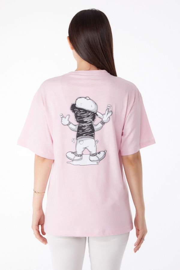 Baskılı T-shirt Pembe - 25287