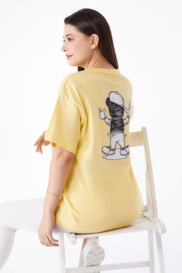 Baskılı T-shirt Sarı - 25287 Sarı