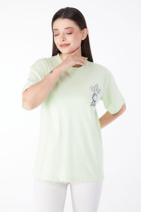 Baskılı T-shirt Yeşil - 25288