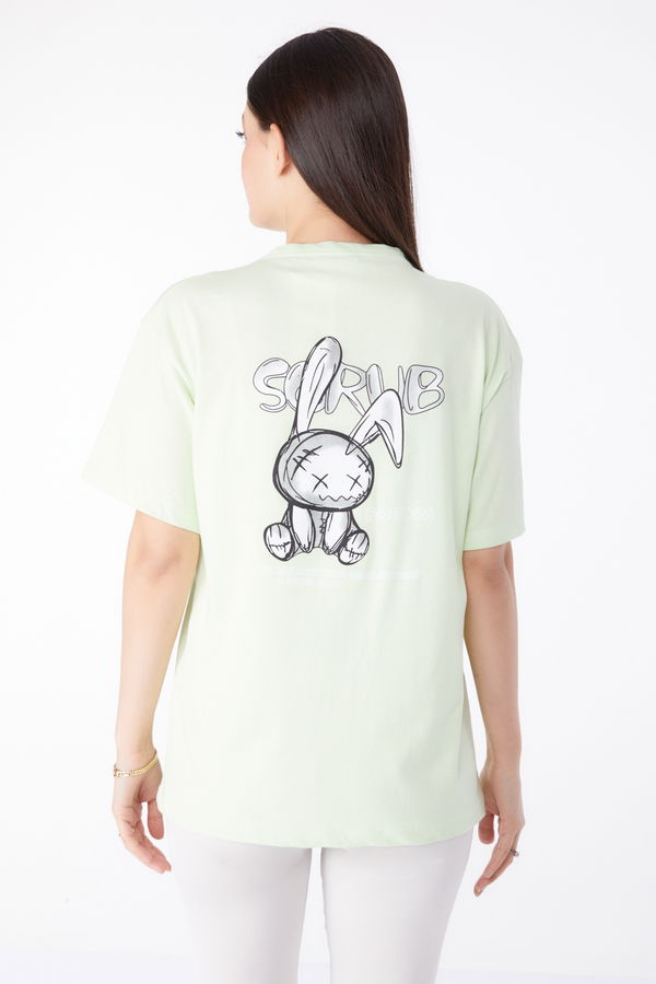 Baskılı T-shirt Yeşil - 25288