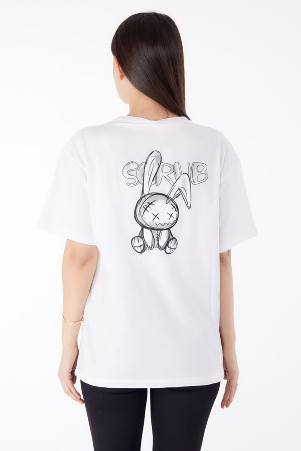 Baskılı T-shirt Beyaz - 25288