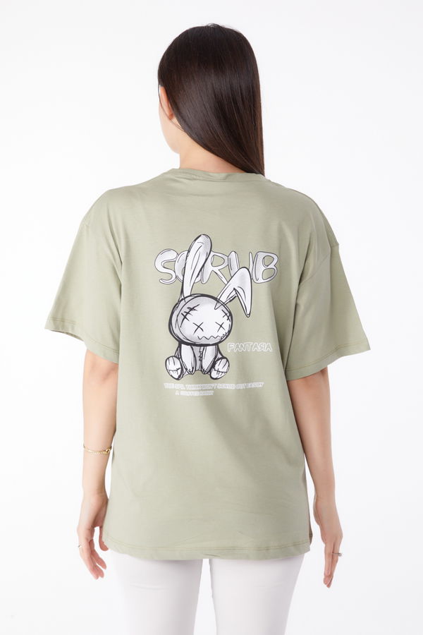 Baskılı T-shirt Yeşil - 25288