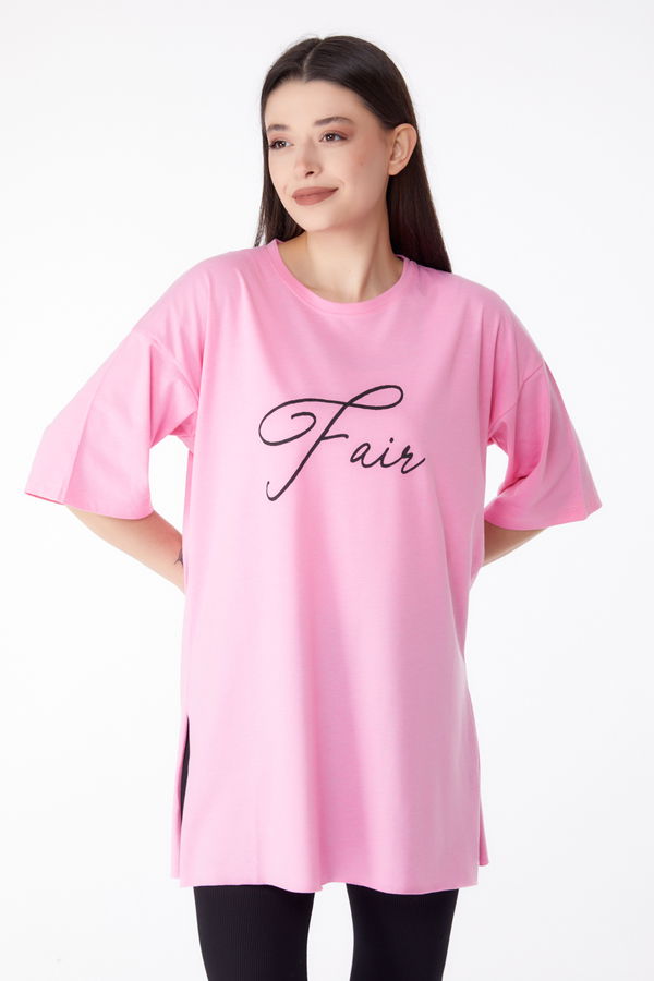 Baskılı T-shirt Pembe - 25290 PEMBE