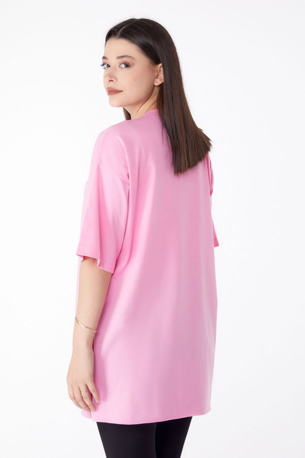 Baskılı T-shirt Pembe - 25290 PEMBE