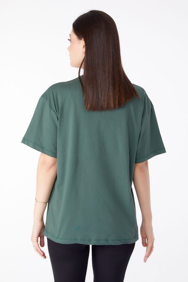 Baskılı T-shirt Haki - 25294