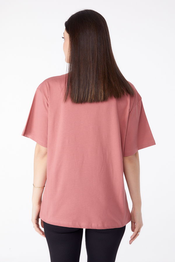 Baskılı T-shirt Pembe - 25294