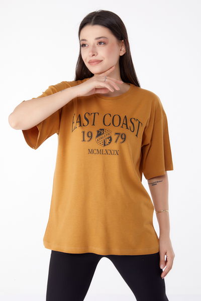Baskılı T-shirt Sarı - 25297