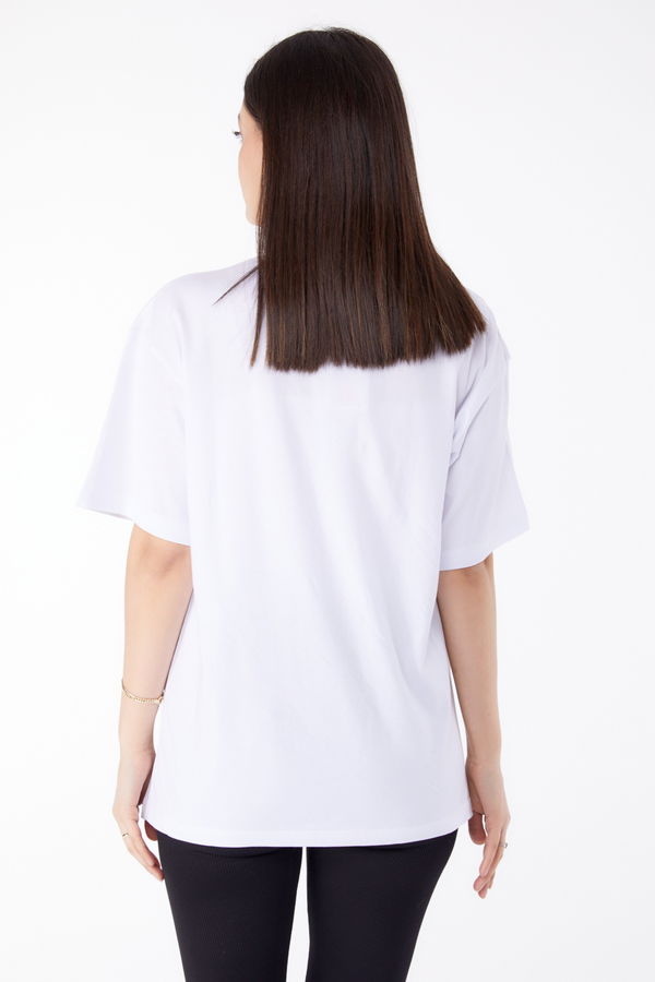 Baskılı T-shirt Beyaz - 25299