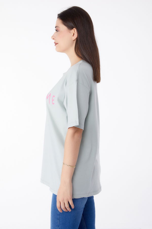 Baskılı T-shirt Yeşil - 25299