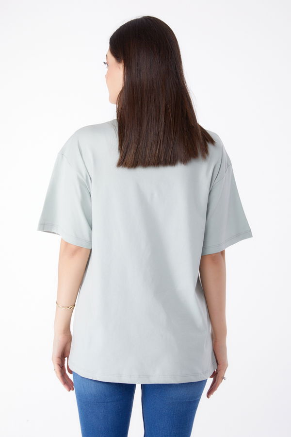 Baskılı T-shirt Yeşil - 25299