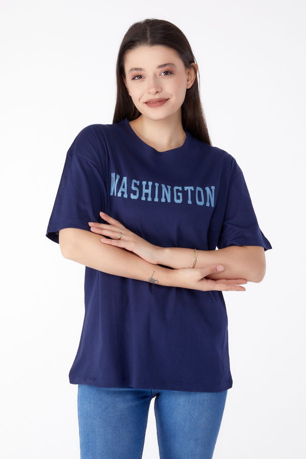 Baskılı T-shirt Lacivert - 25300 LACİVERT
