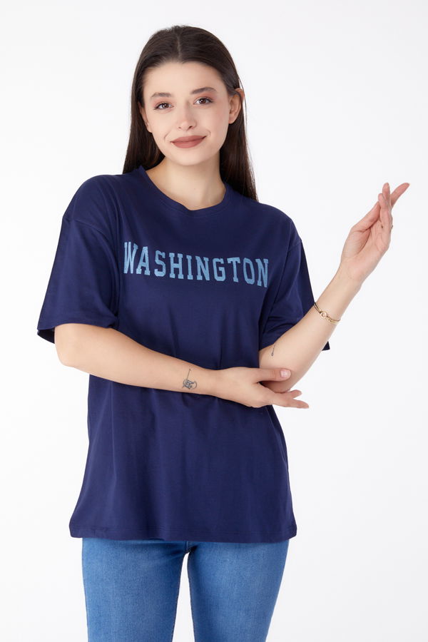 Baskılı T-shirt Lacivert - 25300 LACİVERT