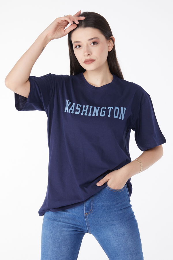 Baskılı T-shirt Lacivert - 25300 LACİVERT