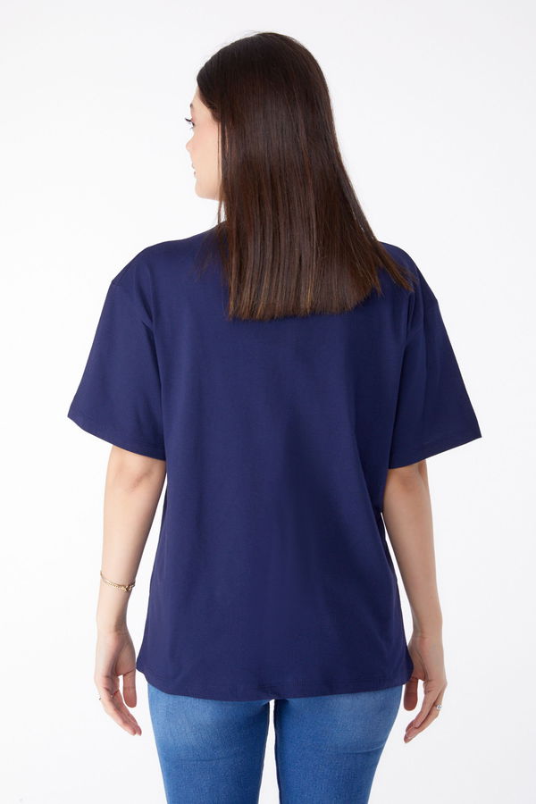 Baskılı T-shirt Lacivert - 25300 LACİVERT