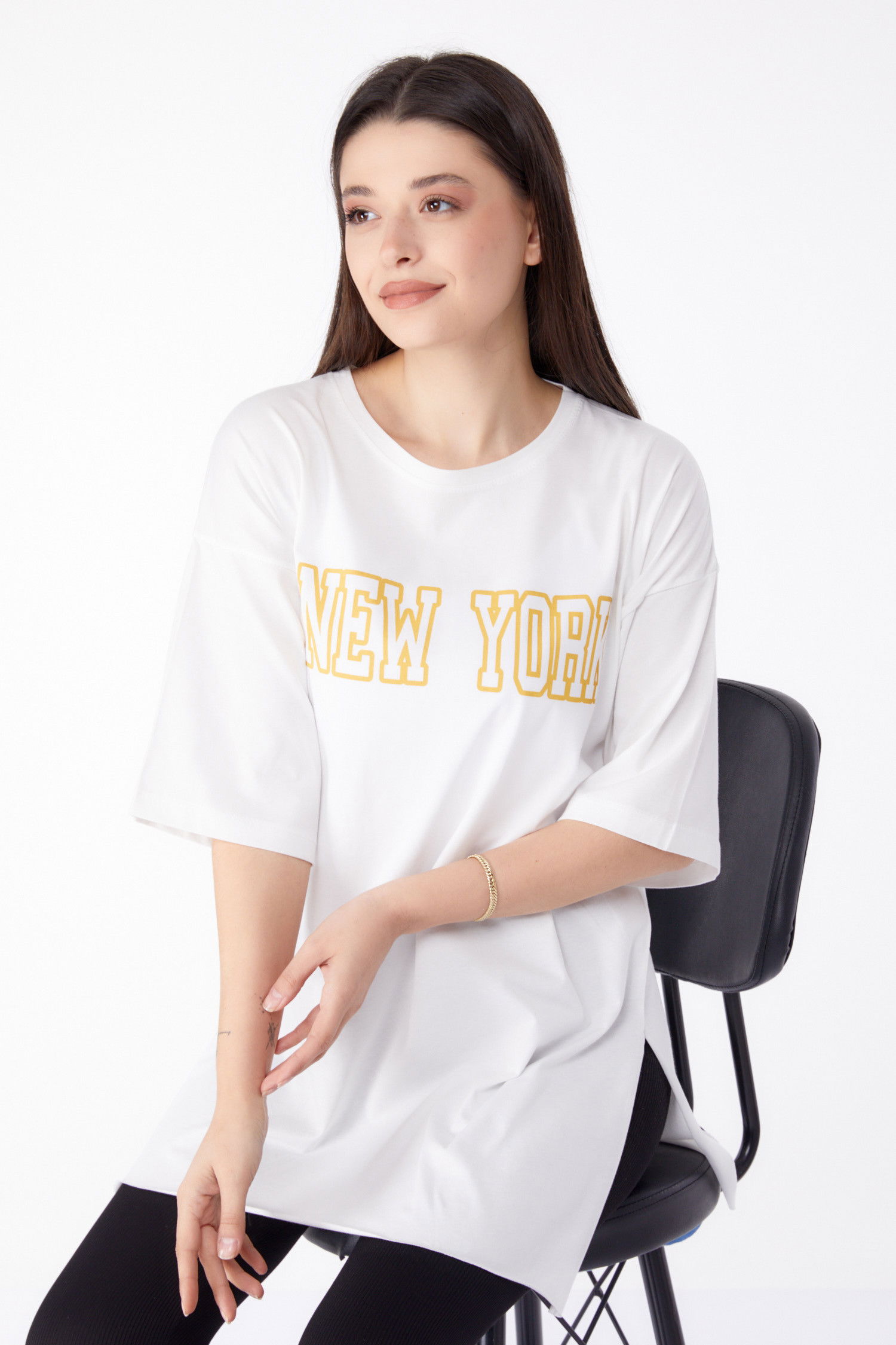 Baskılı T-shirt Beyaz - 25301