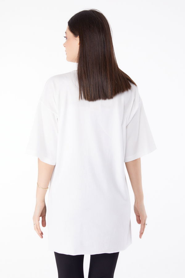 Baskılı T-shirt Beyaz - 25301