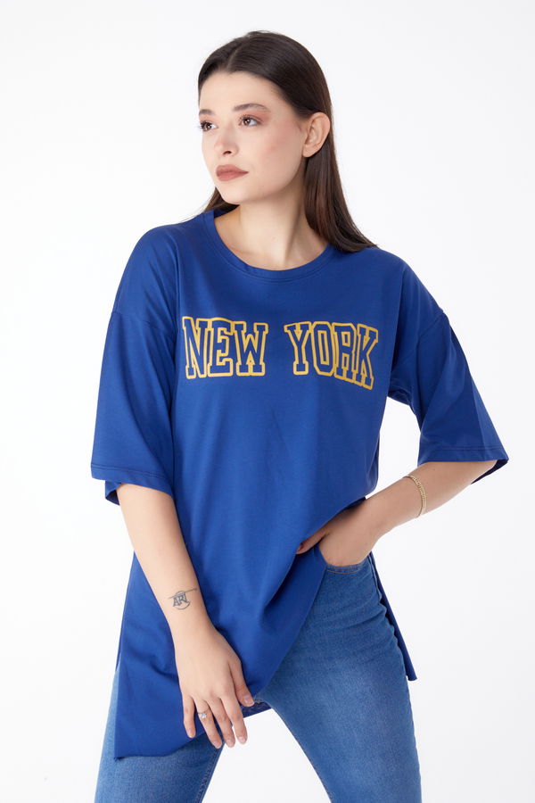 Baskılı T-shirt Lacivert - 25301