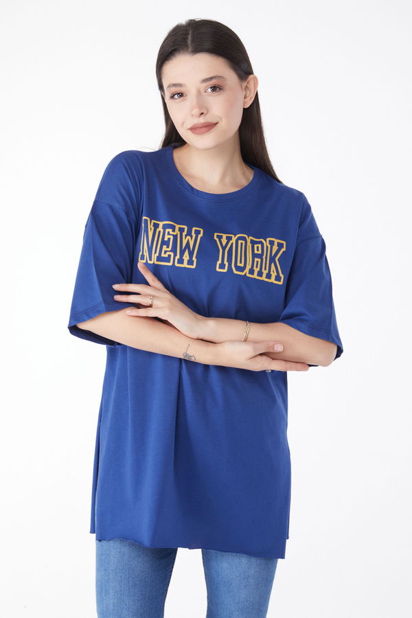 Baskılı T-shirt Lacivert - 25301