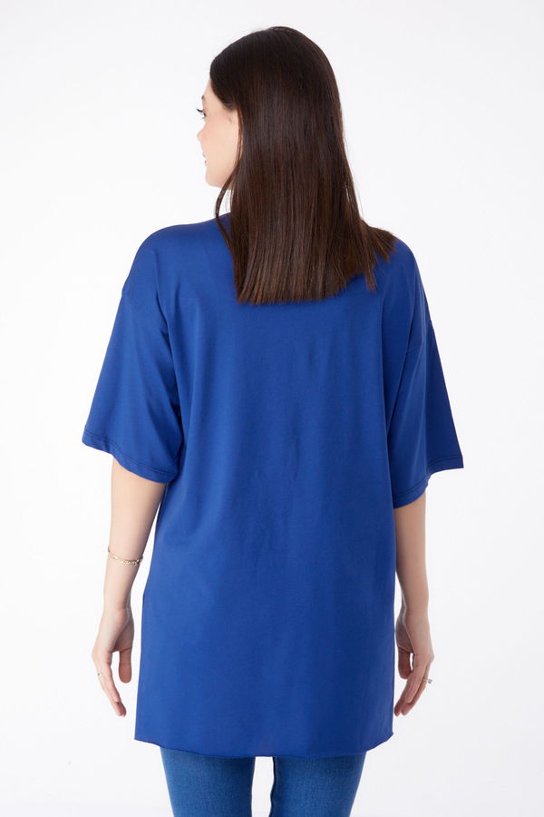 Baskılı T-shirt Lacivert - 25301