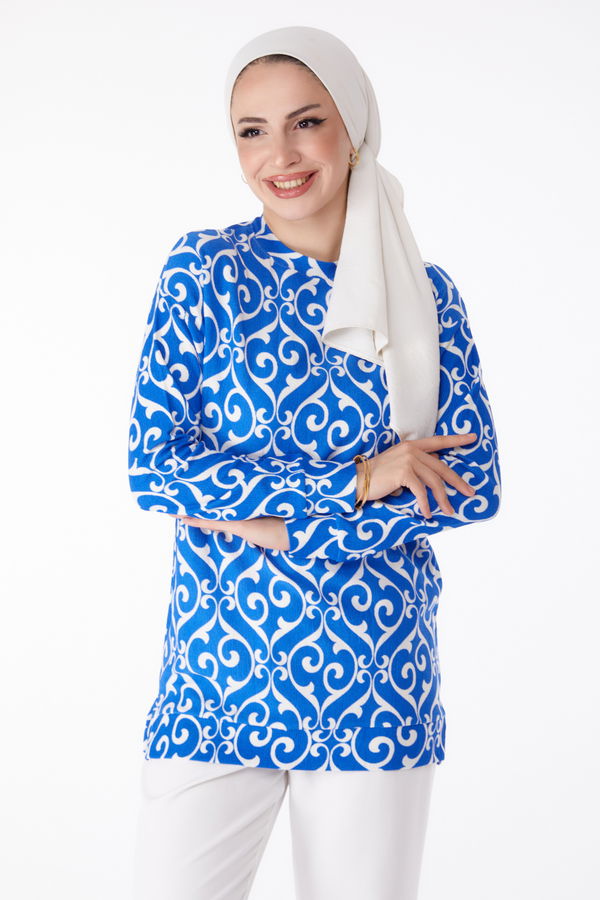 Desenli Tunik Mavi - 25320 MAVİ