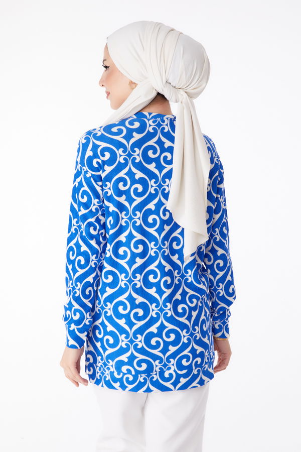 Desenli Tunik Mavi - 25320 MAVİ