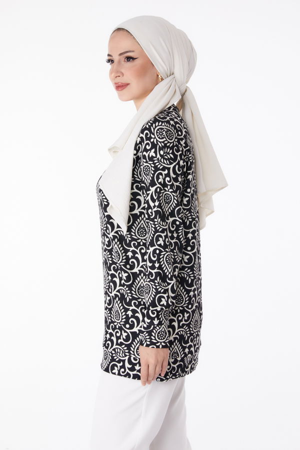 Desenli Tunik Siyah - 25321