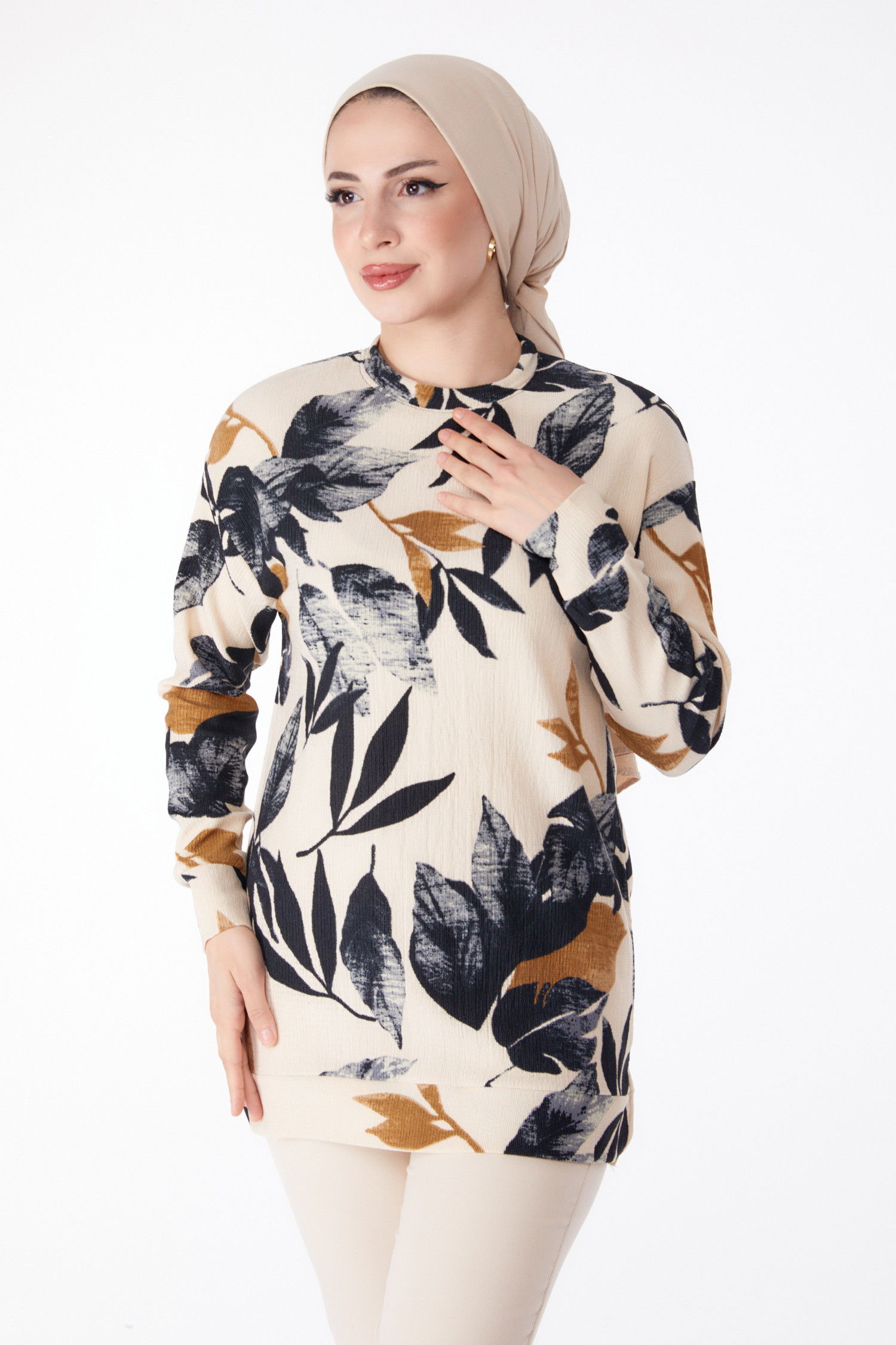 Desenli Tunik Siyah - 25322 SİYAH