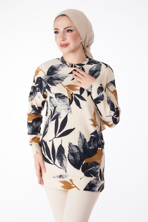 Desenli Tunik Siyah - 25322 SİYAH