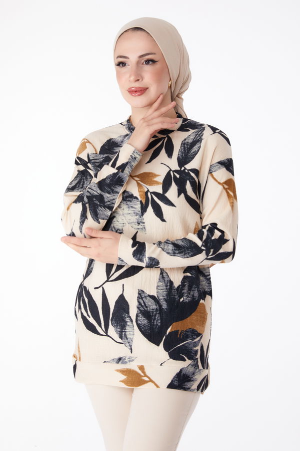 Desenli Tunik Siyah - 25322 SİYAH